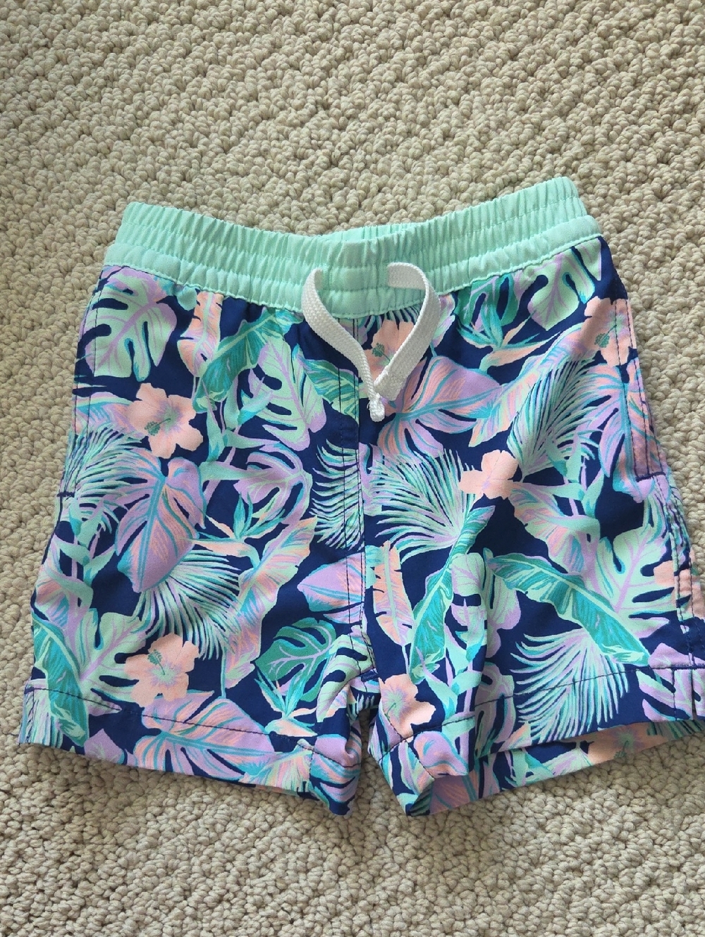 chubbies Kids Swim Shorts in Navy, Mint & Pink